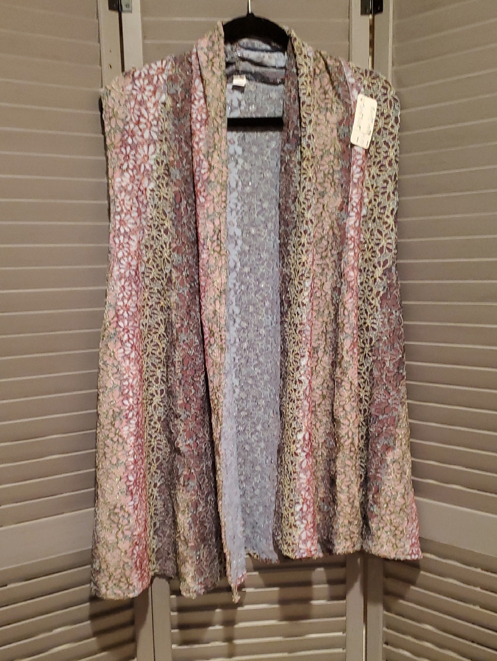 Swing Vest Rainbow Floral Embroidered Fairy Boho Style Size One Size Fits All